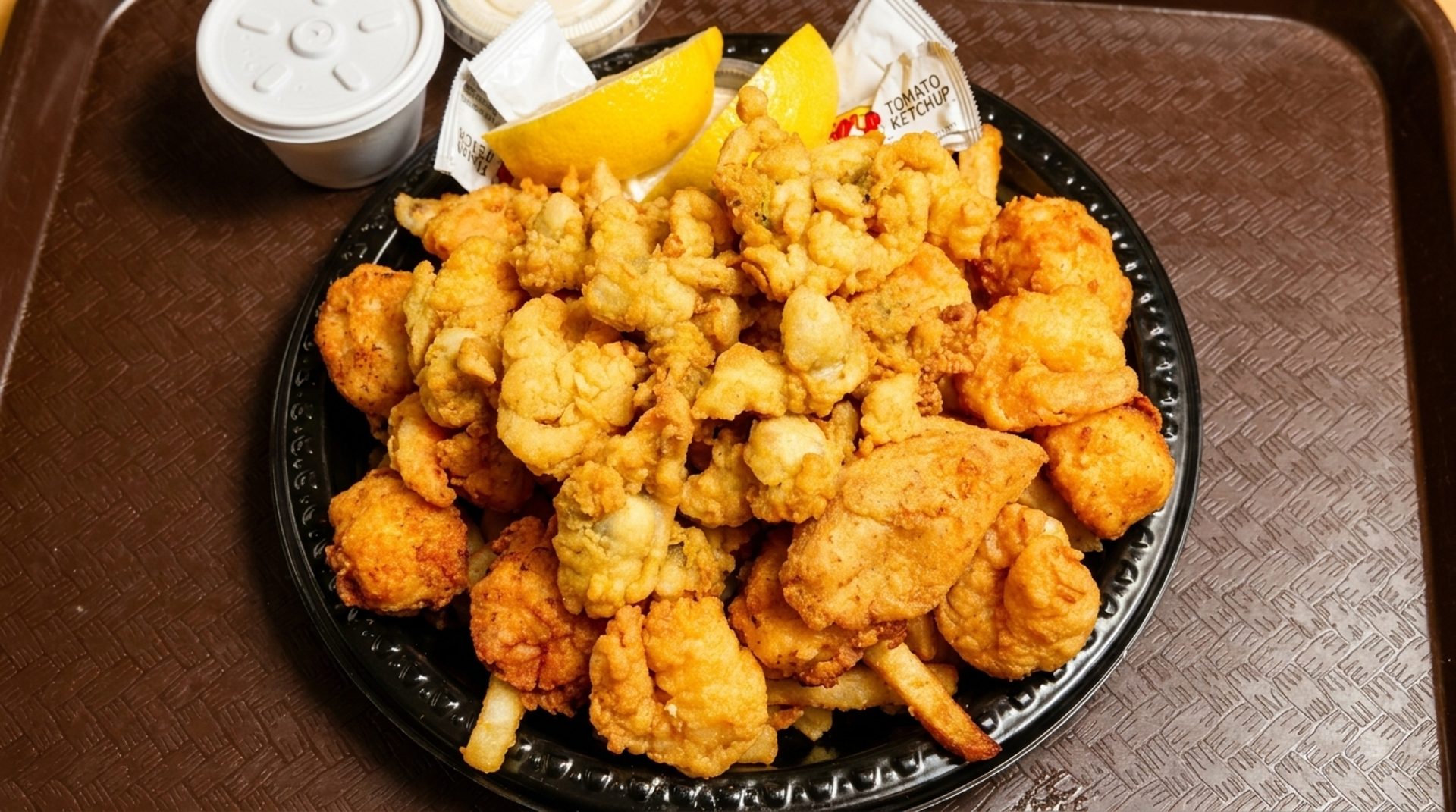 Fried haddock and shrimp platters