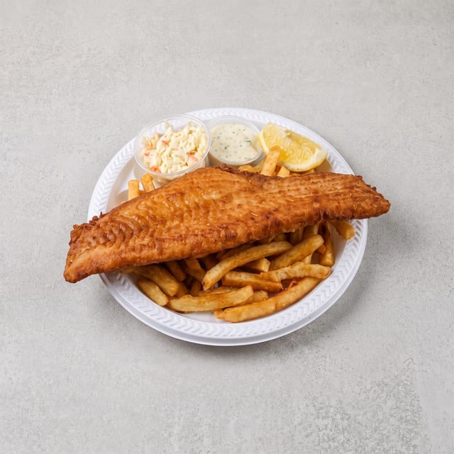 Fried Haddock Dinner.