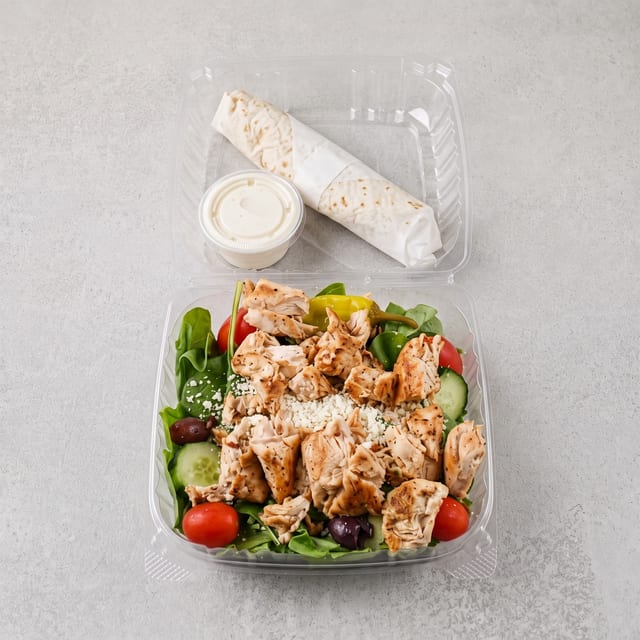 Grilled Chicken Greek Salad.